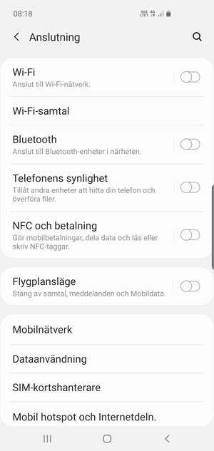 Välj Wi-Fi