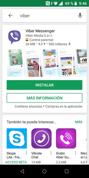 Seleccione la aplicación