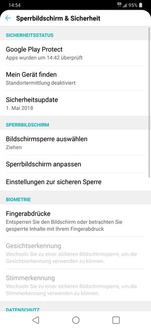 Wählen Sie Bildschirmsperre auswählen