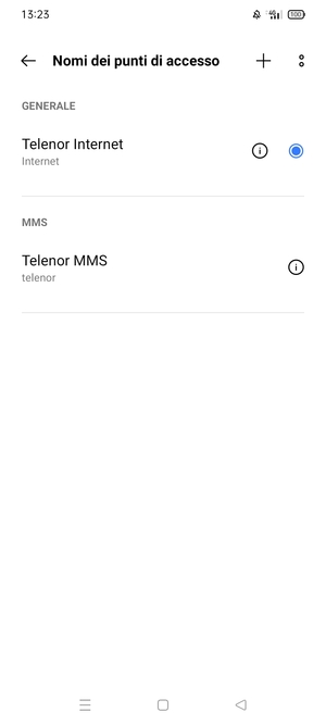 Seleziona il tasto Menu