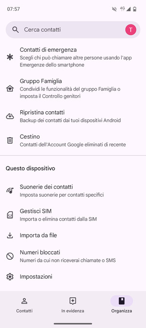Scorri e seleziona Gestisci SIM