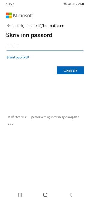 Skriv inn passord og velg Logg på