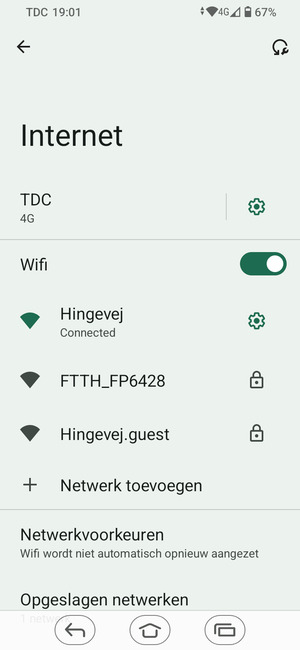 U bent nu verbonden met het WiFi-netwerk