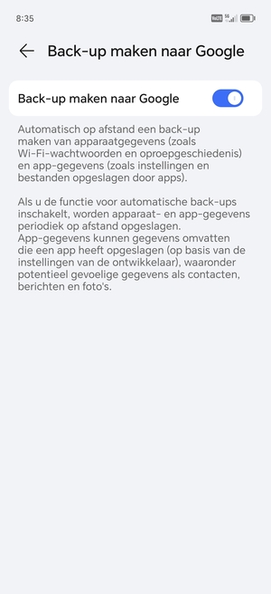 Selecteer de Terug-knop