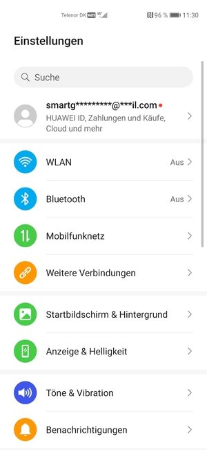 Wählen Sie Huawei  ID