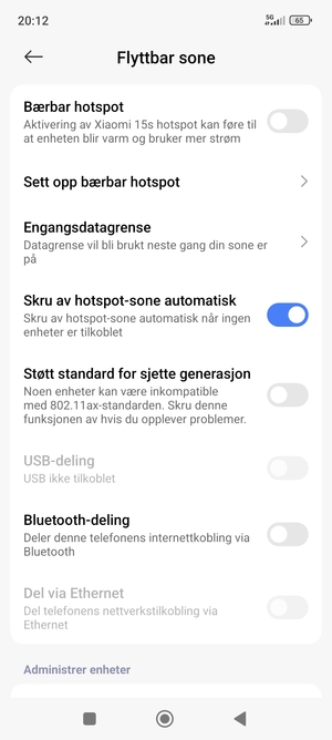 Velg Sett opp bærbar hotspot