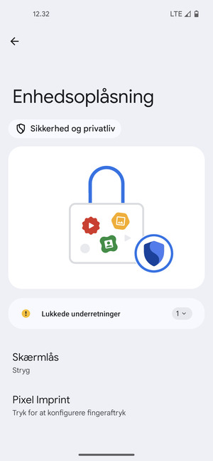 Vælg Skærmlås