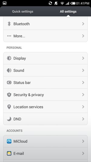 Scroll to and select Security & privacy