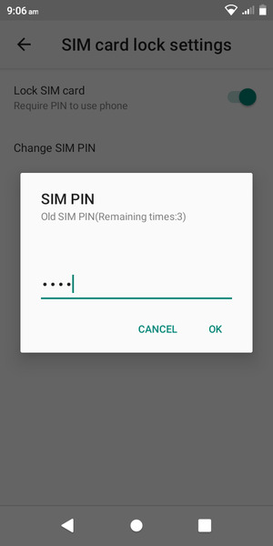 Enter your Old SIM PIN and select OK