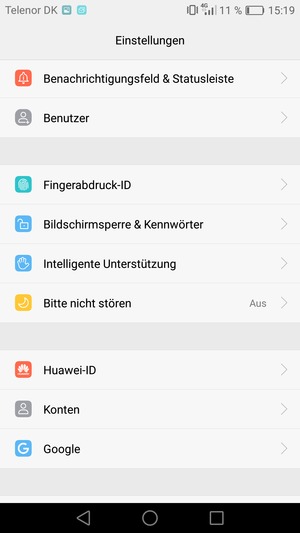 Um Ihre Bildschirmsperre zu aktivieren, gehen Sie zum Einstellungen Menü und wählen Sie  Bildschirmsperre & Kennwörter