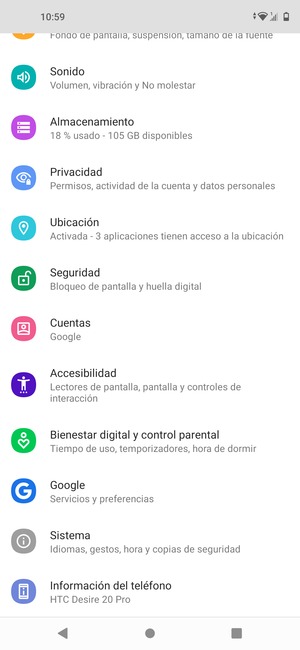 Desplácese y seleccione Sistema