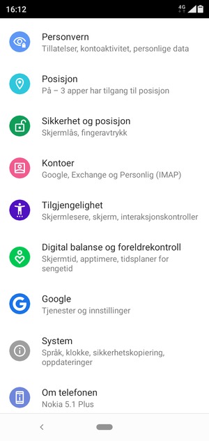 Bla til og velg Sikkerhet og posisjon