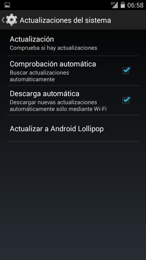 Seleccione Actualización