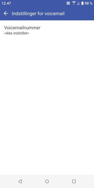 Vælg Voicemailnummer