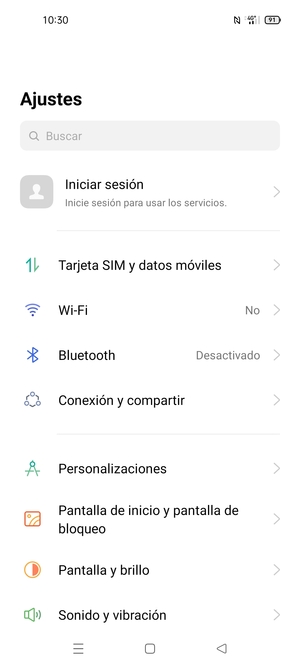 Seleccione Conexión y compartir