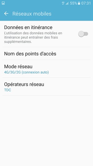 Sélectionnez Nom des points d'accès