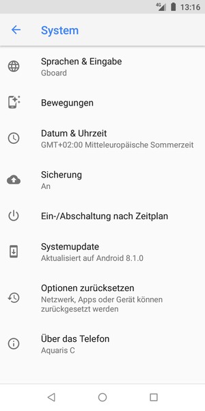 Wählen Sie Systemupdate