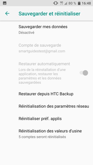 Sélectionnez Sauvegarder mes données