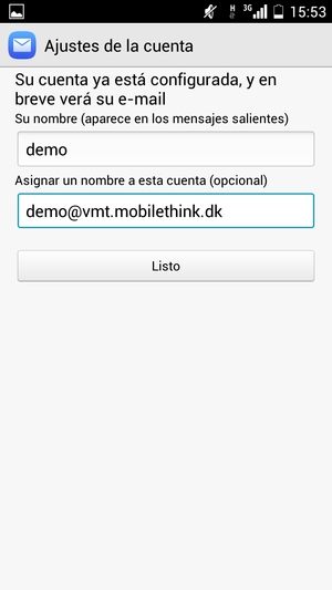 Déle a su cuenta un nombre y escriba su nombre. Seleccione Listo / Siguiente