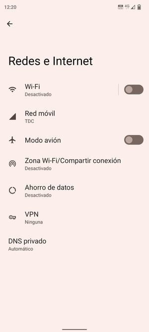 Seleccione Zona Wi-Fi/Compartir conexión