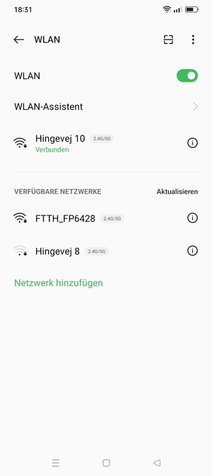 Sie sind nun mit dem WLAN-Netzwerk verbunden