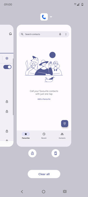 Select Clear all to close all running apps