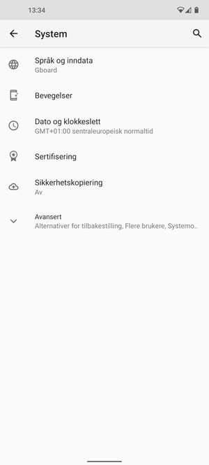 Velg Sikkerhetskopiering