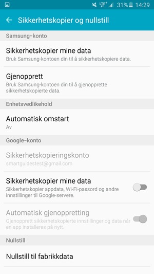 Slå på Sikkerhetskopier mine data