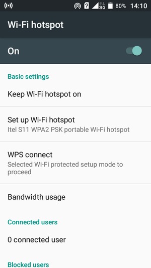 Your phone is now set up for use as a modem