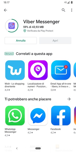 Attendi il completamento del processo di installazione