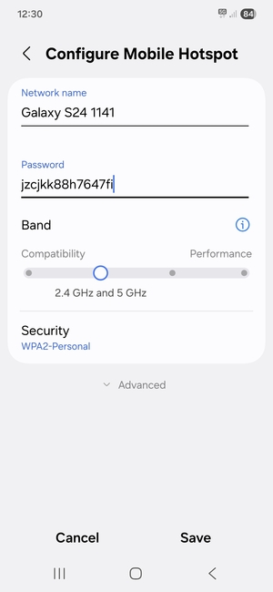 Enter a password of at least 8 characters and select Save
