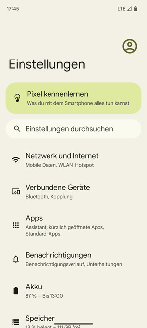 Wählen Sie Netzwerk und Internet