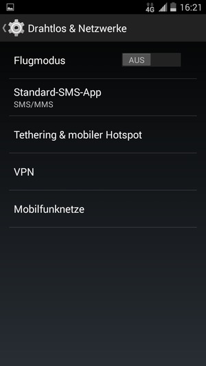 Wählen Sie Mobilfunknetze