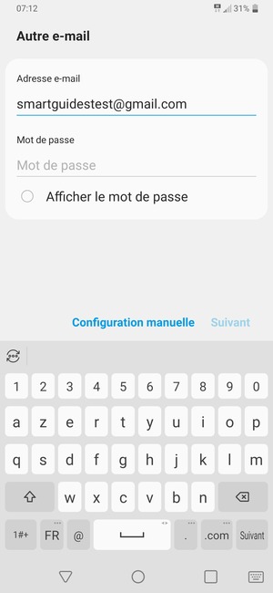 Saisissez votre adresse Gmail et sélectionnez Suivant