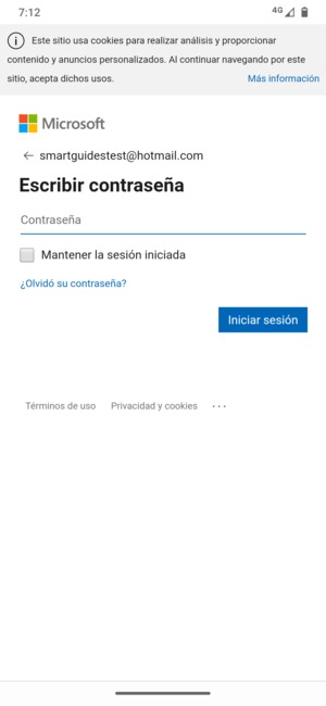 Introduzca su contraseña y seleccione Iniciar sesión