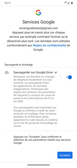 Sélectionnez Accepter