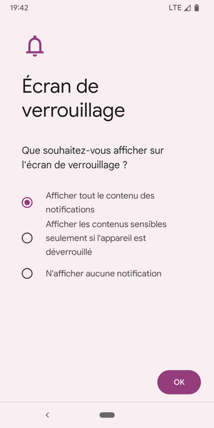 Sélectionnez votre option préférée et sélectionnez OK