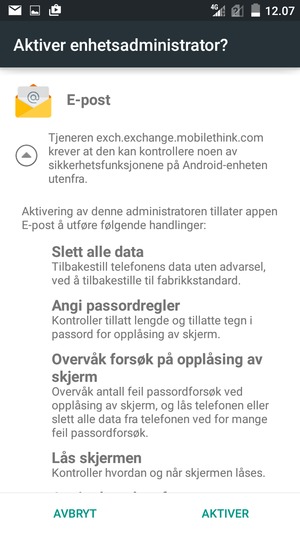 Velg AKTIVER