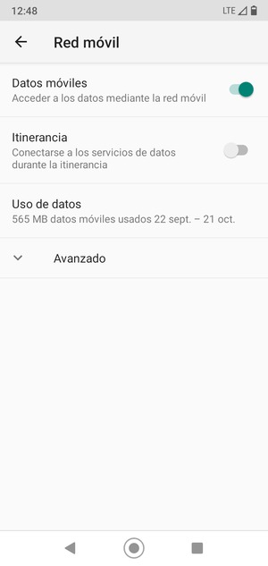 Para cambiar la red en caso de problemas de conectividad, seleccione Avanzado