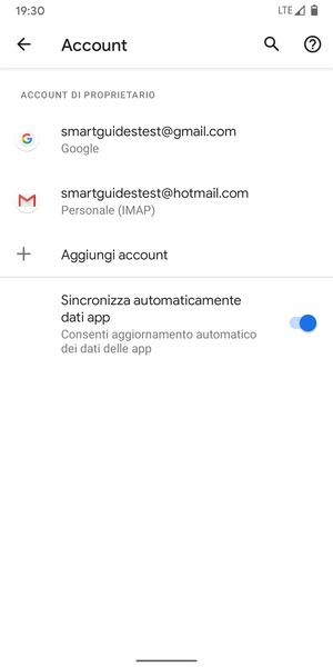 Seleziona il tuo account Google