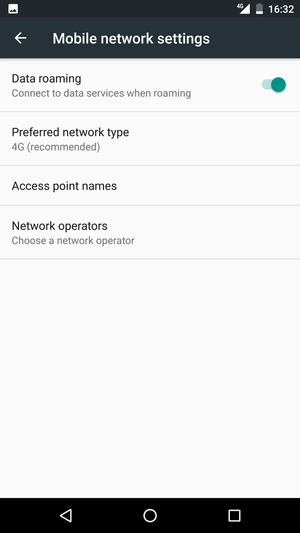 Turn Data roaming on or off