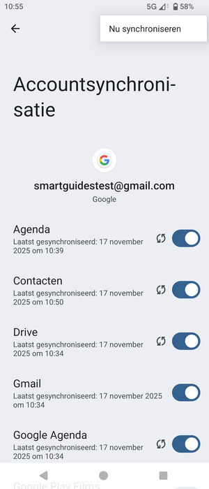 Selecteer Nu synchroniseren