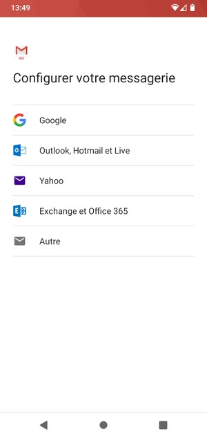 Sélectionnez Outlook, Hotmail et Live