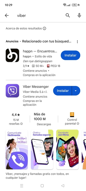 Seleccione la aplicación