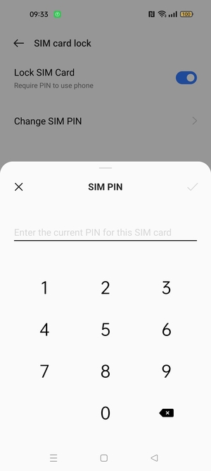 Enter Current SIM PIN and select OK