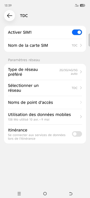Pour changer de réseau en cas de problèmes de réseau, faites défiler et sélectionnez Sélectionner un réseau