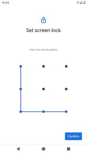Draw the unlock pattern again and select Confirm