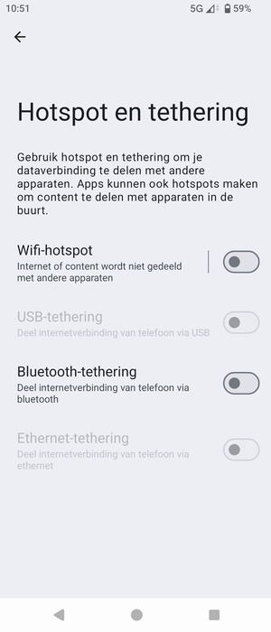 Selecteer Wifi-hotspot
