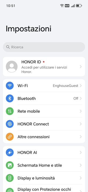 Seleziona Rete mobile