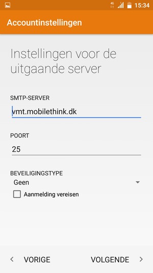 Haal het vinkje uit het Aanmelding vereisen selectievakje en selecteer VOLGENDE